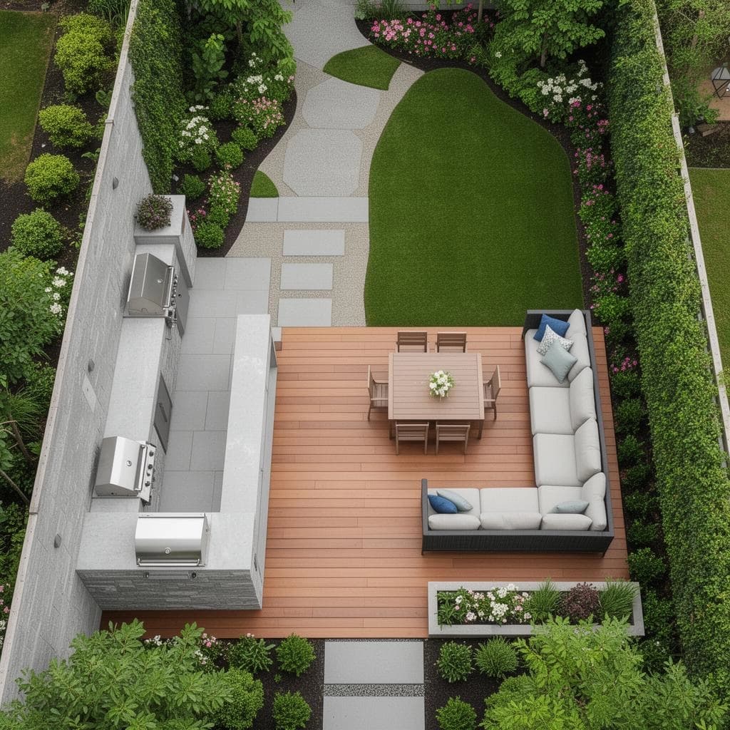Well-designed backyard layout